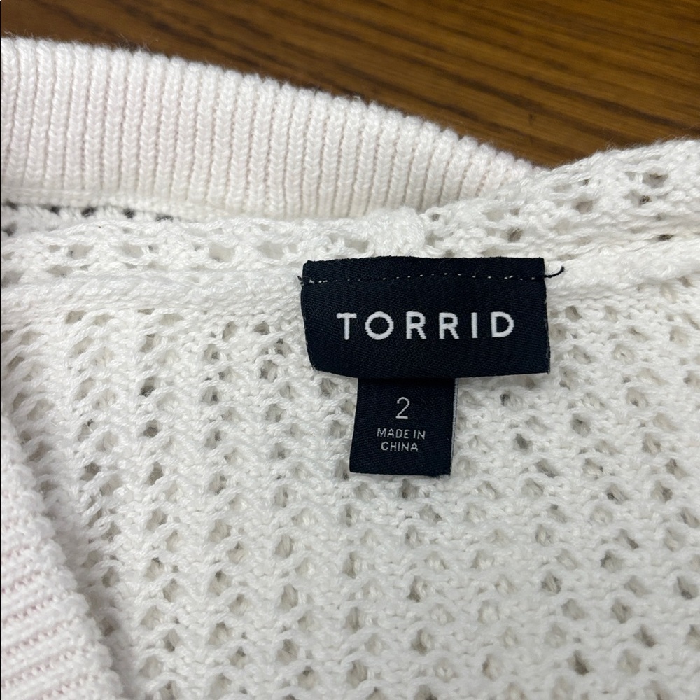 TORRID Pointelle Colorful Striped Knit Hoodie - Picture 4 of 11